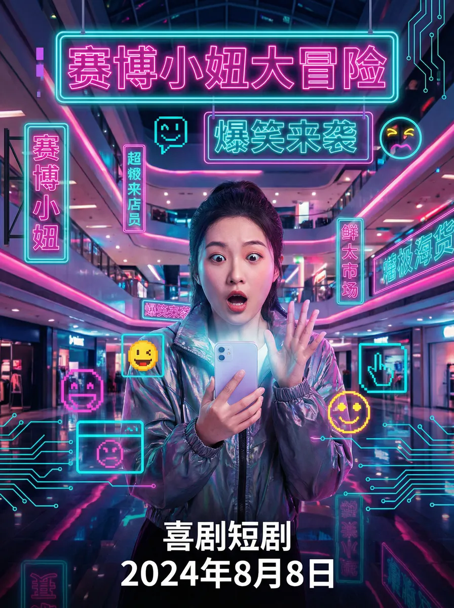 色宅男午夜电影网站 搞笑喜剧短剧 - 赛博小妞大冒险海报